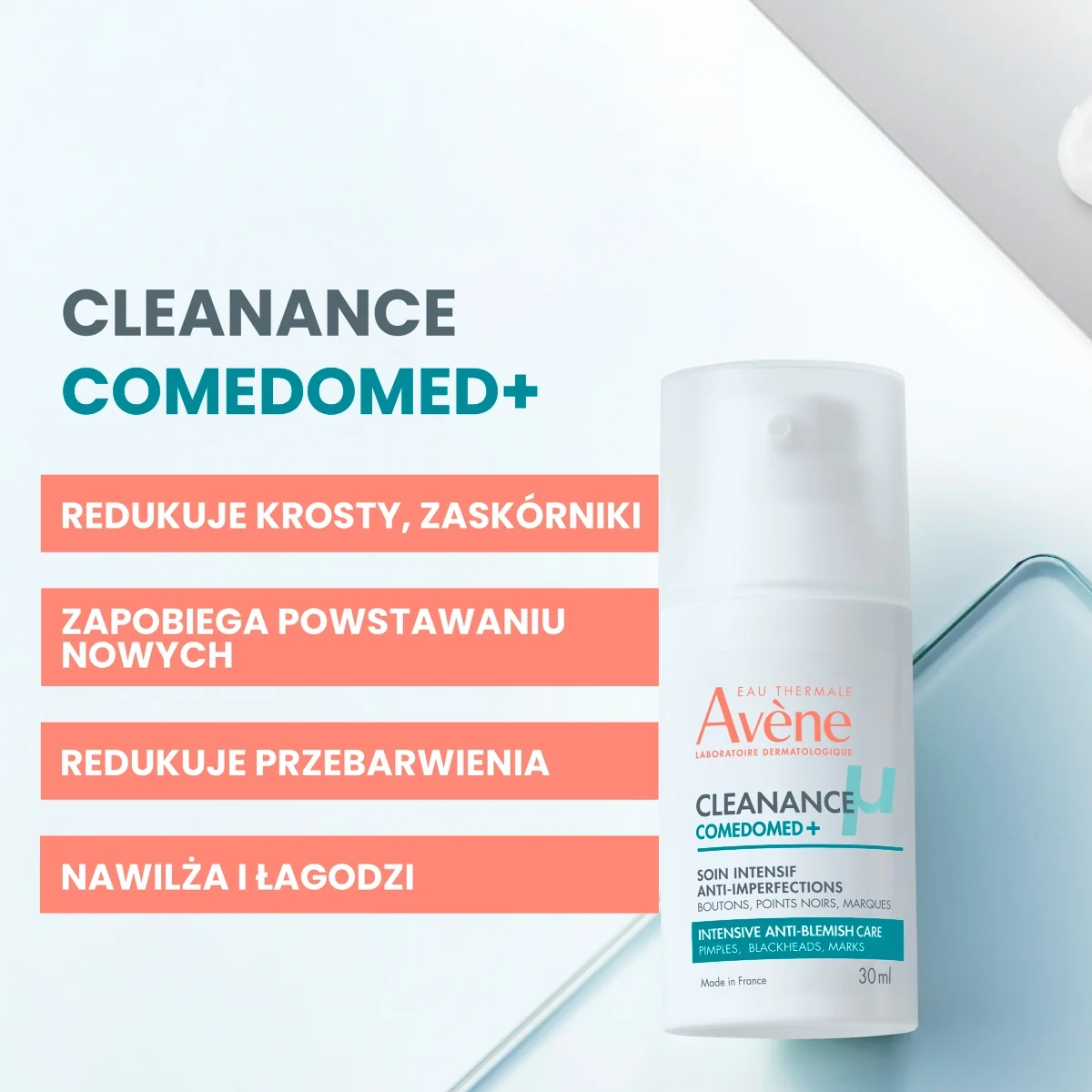 Avène Cleanance Comedomed+ intensywny krem-żel przeciw niedoskonałościom, 30 ml