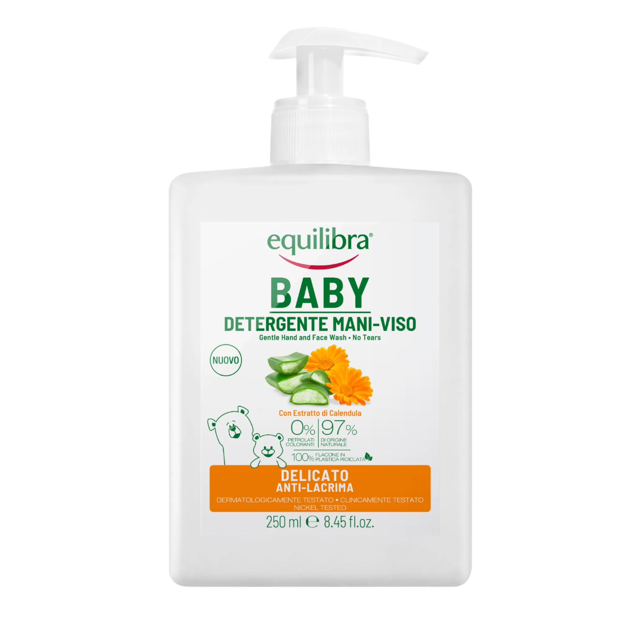 Equilibra Baby delikatny płyn do mycia rąk i twarzy dla dzieci, 250 ml