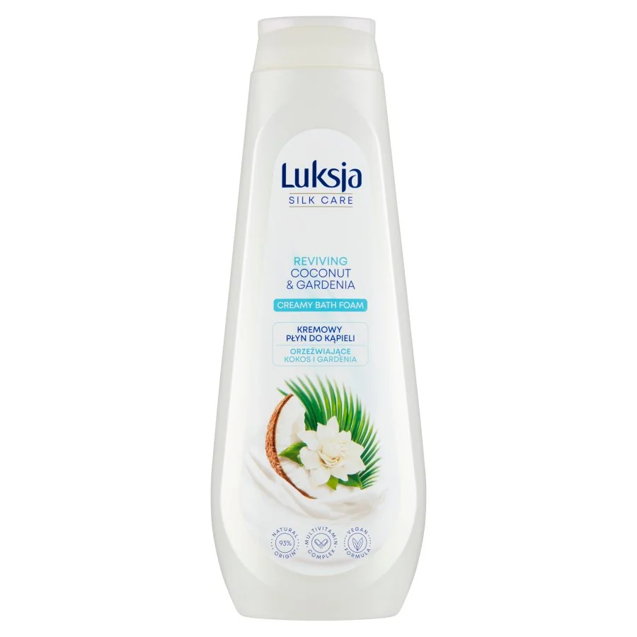 Luksja Silk Care kremowy płyn do kąpieli Kokos i Gardenia, 900 ml