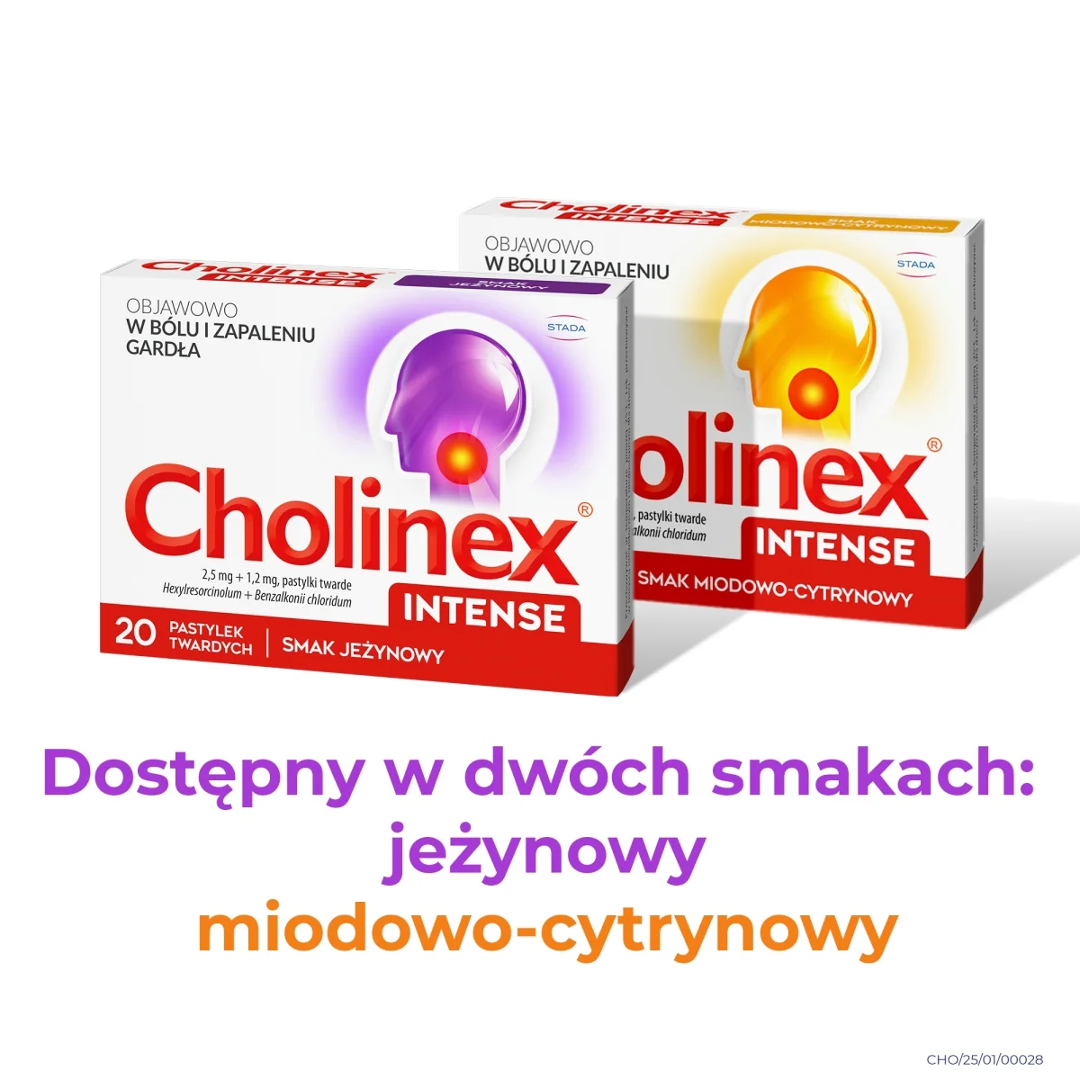 Cholinex Intense 2,5 mg + 1,2 mg, 20 pastylek twardych