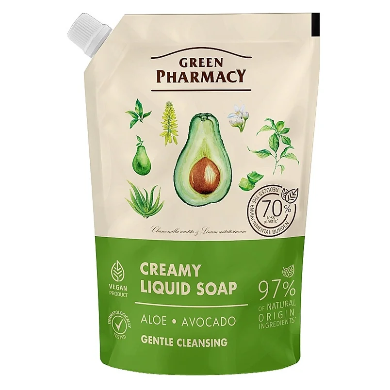 Green Pharmacy mydło w płynie aloes i awokado, zapas, 460 ml