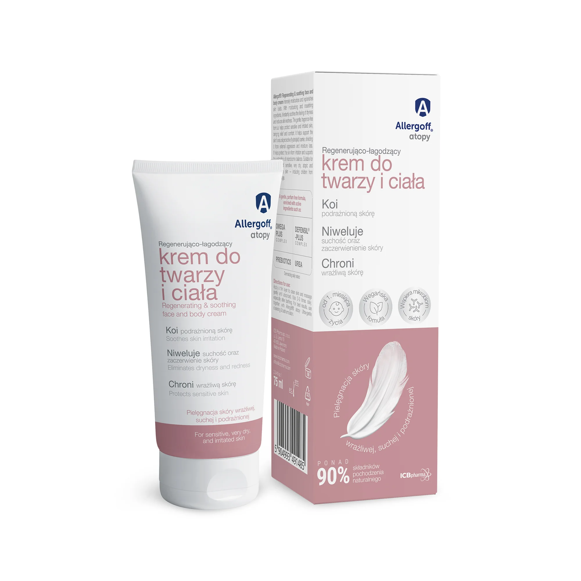Allergoff Atopy regenerująco-łagodzący krem do twarzy i ciała, 75 ml