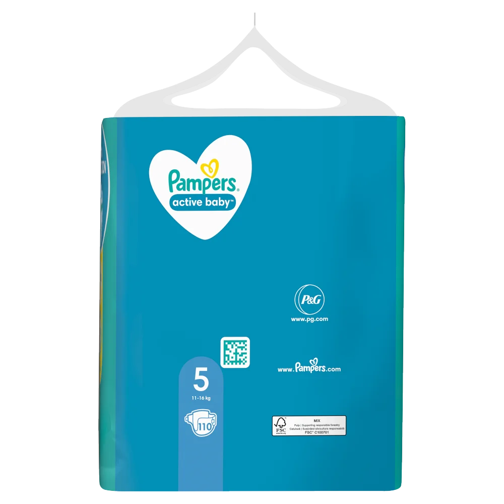 Pampers Active Baby pieluchy, rozmiar 5, 11-16 kg, 110 szt.
