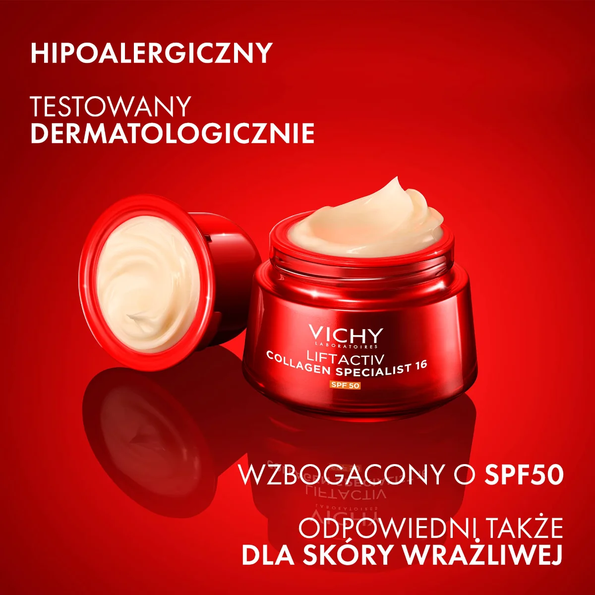 Vichy Liftactiv Collagen 16 SPF 50 krem z systemem wielokrotnego uzupełniania, 50 ml