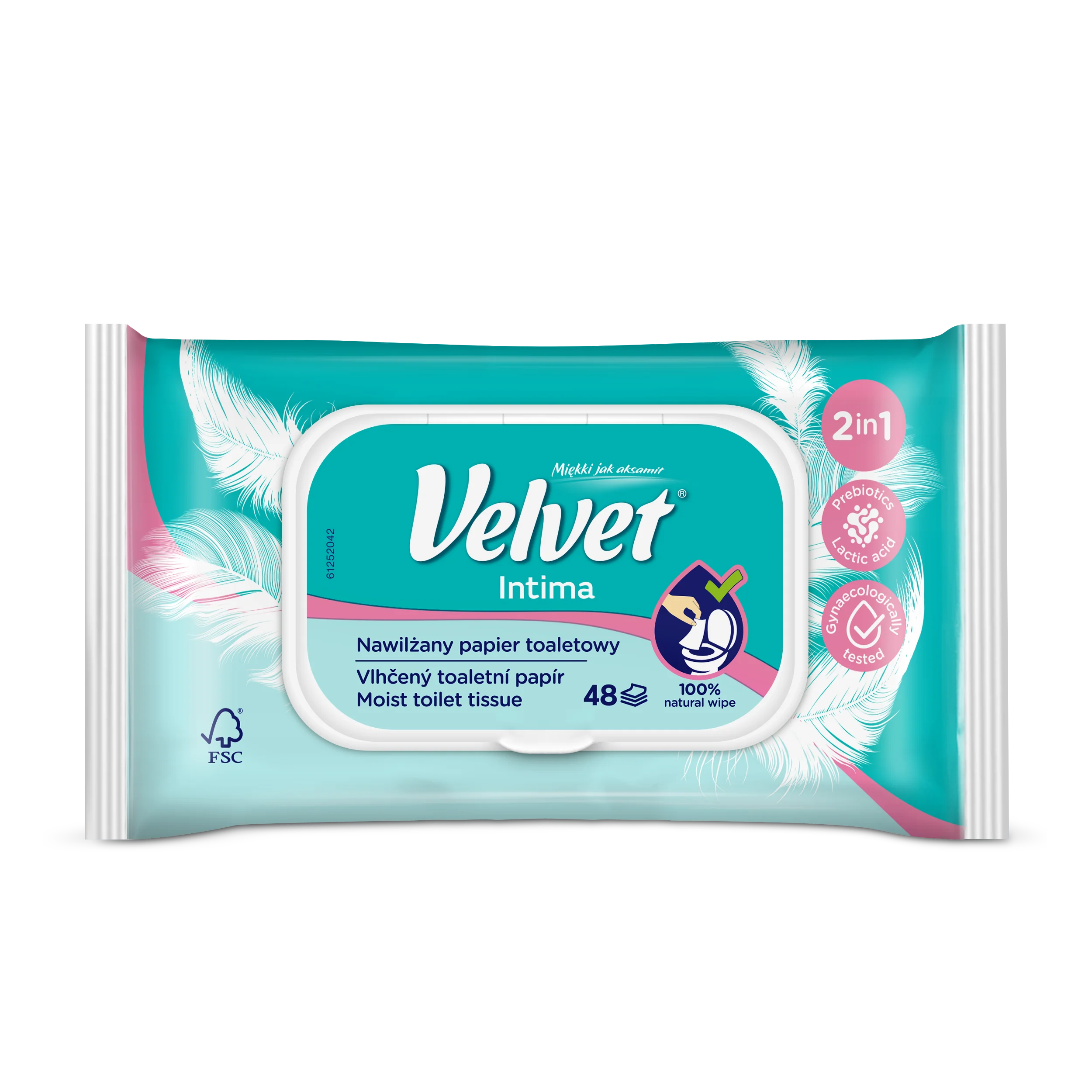 Velvet Intima nawilżany papier toaletowy dla kobiet, 1 szt.
