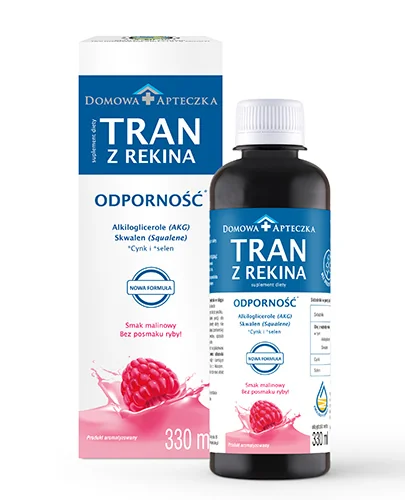 Domowa Apteczka tran z rekina, smak malinowy, 330 ml
