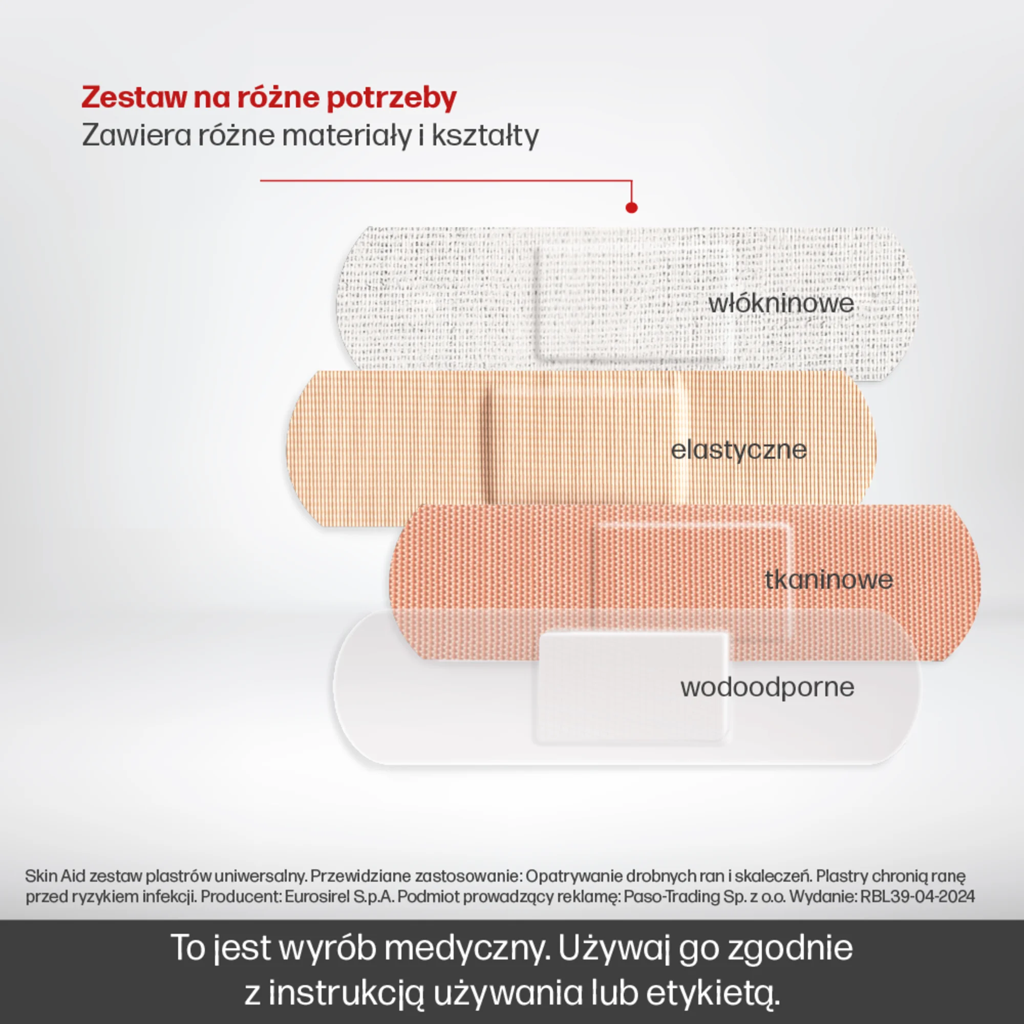 Skin Aid Zestaw plastrów uniwersalny 24 sztuki