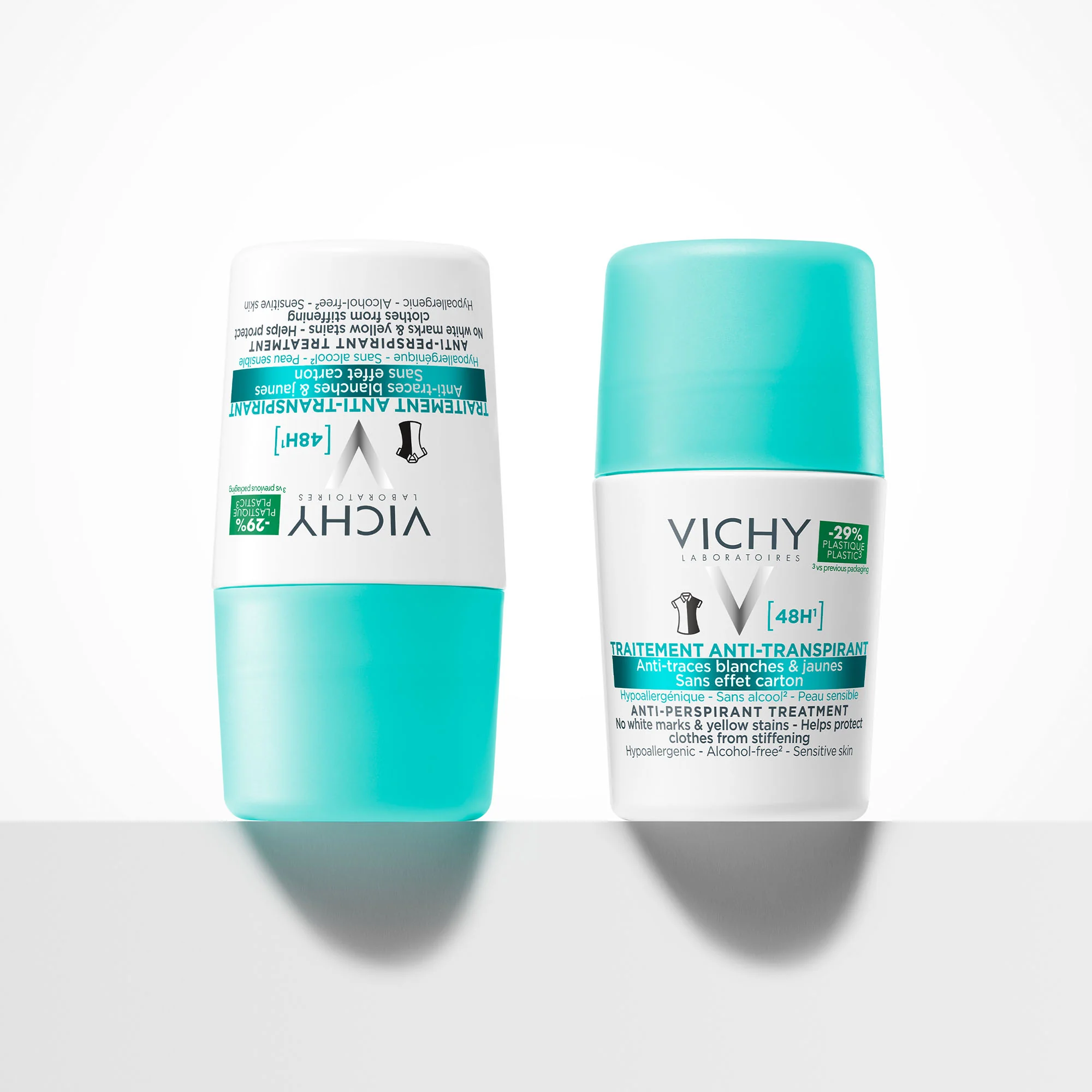 Vichy, antyperspirant roll-on 48h przeciw śladom na ubraniach, 50 ml
