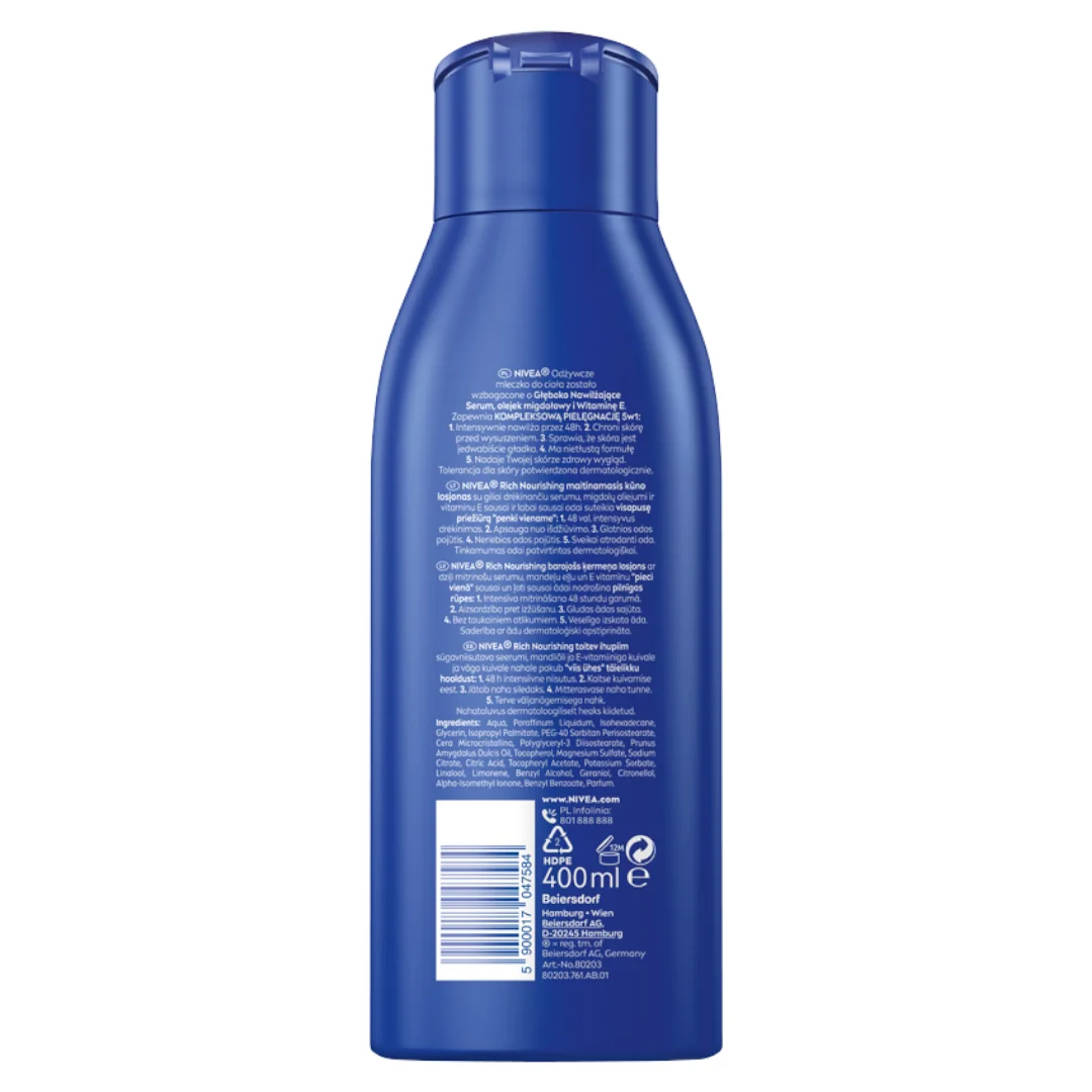 Nivea odżywcze mleczko do ciała dla suchej skóry, 400 ml