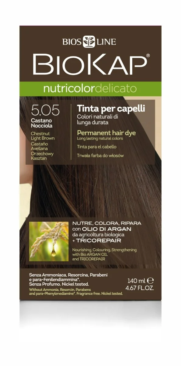 Biokap Delicato farba do włosów 5.05 Orzechowy Kasztan, 140 ml