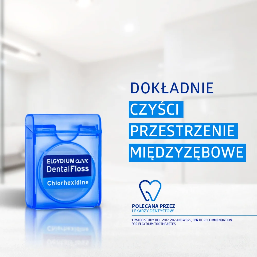 Elgydium Clinic nić dentystyczna z chlorheksydyną, 50 m