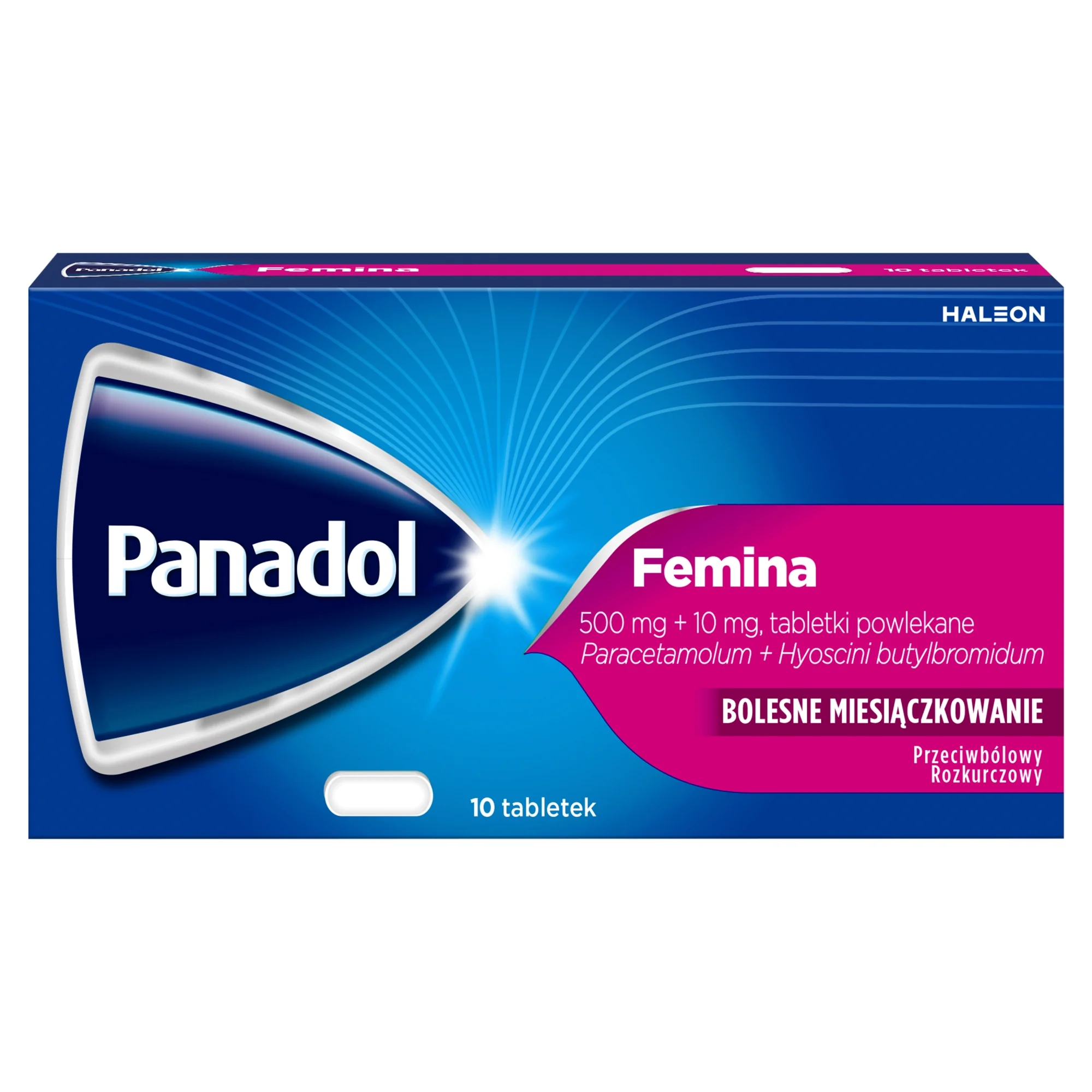 Panadol Femina 500 mg + 10 mg, 10 tabletek