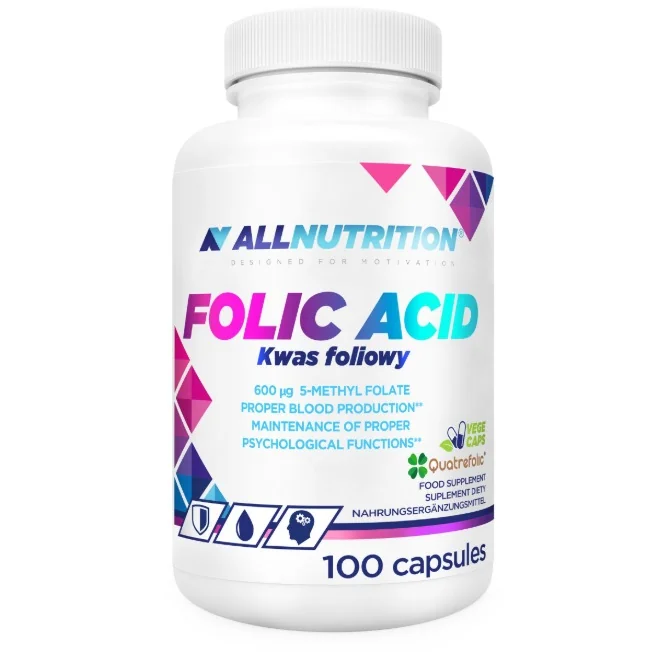 ALLNUTRITION Folic Acid Kwas Foliowy 100 kapsułek VEGE