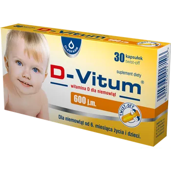 D-Vitum, Witamina D dla niemowląt 600 j.m., 30 kapsułek twist-off 