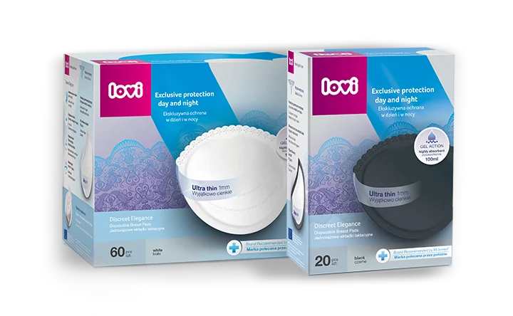 LOVI Wkładki laktacyjne Discreet Elegance białe, 60 sztuk (19/607) + czarne, 20 sztuk (19/611)