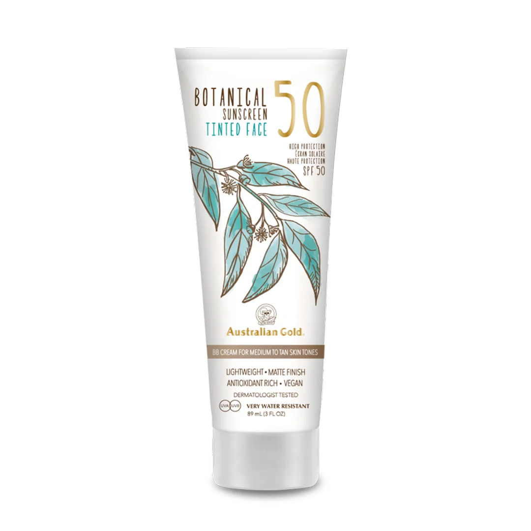 Australian Gold Botanical Tinted Face krem BB z filtrem mineralnym do twarzy SPF 50 odcień średni, 89 ml