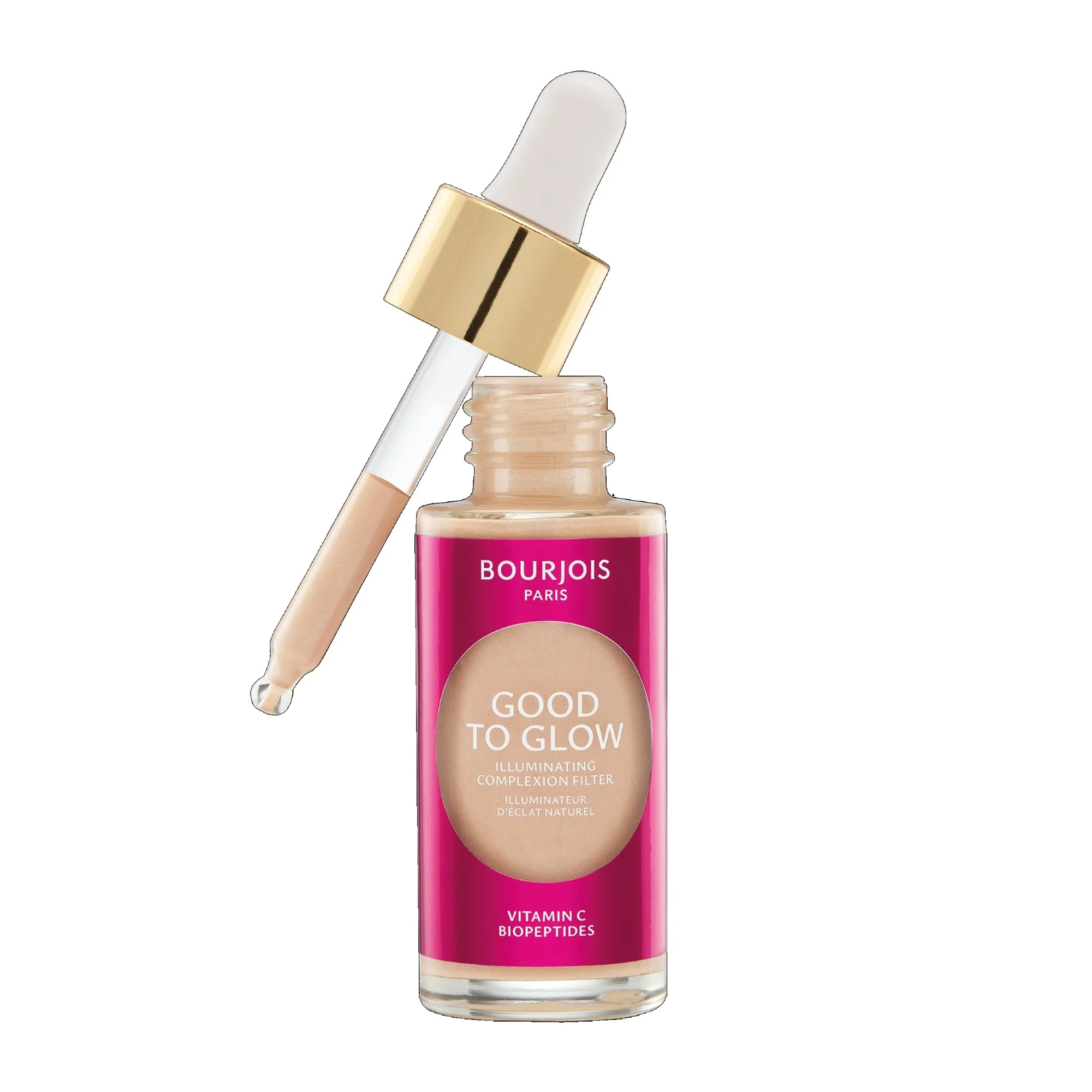 Bourjois Good To Glow multifunkcyjny rozświetlacz, podkład, baza 3w1 do twarzy, 01 Fair, 30 ml