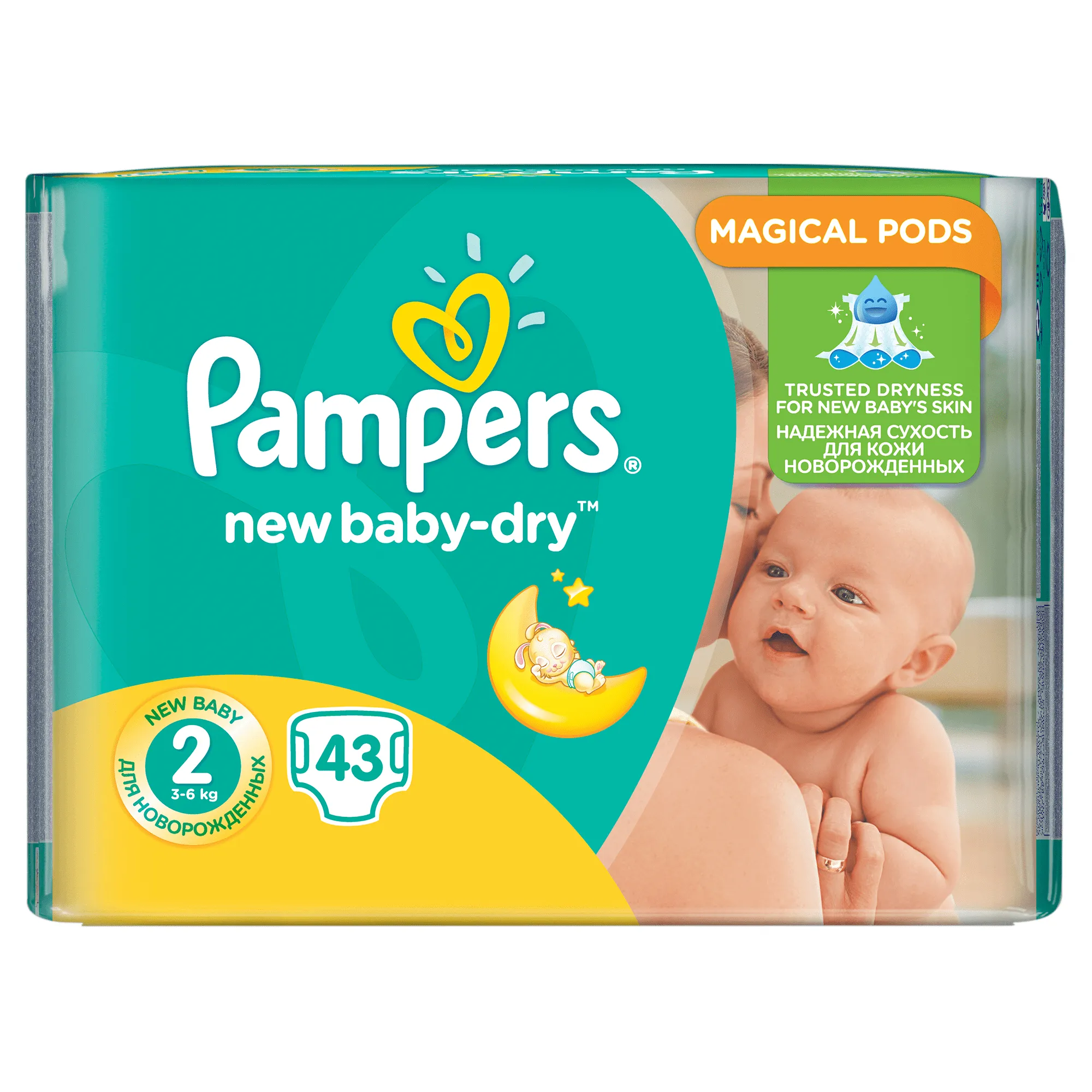 Pieluchy Pampers New Baby Dry 2 (3-6 kg), 43 szt.