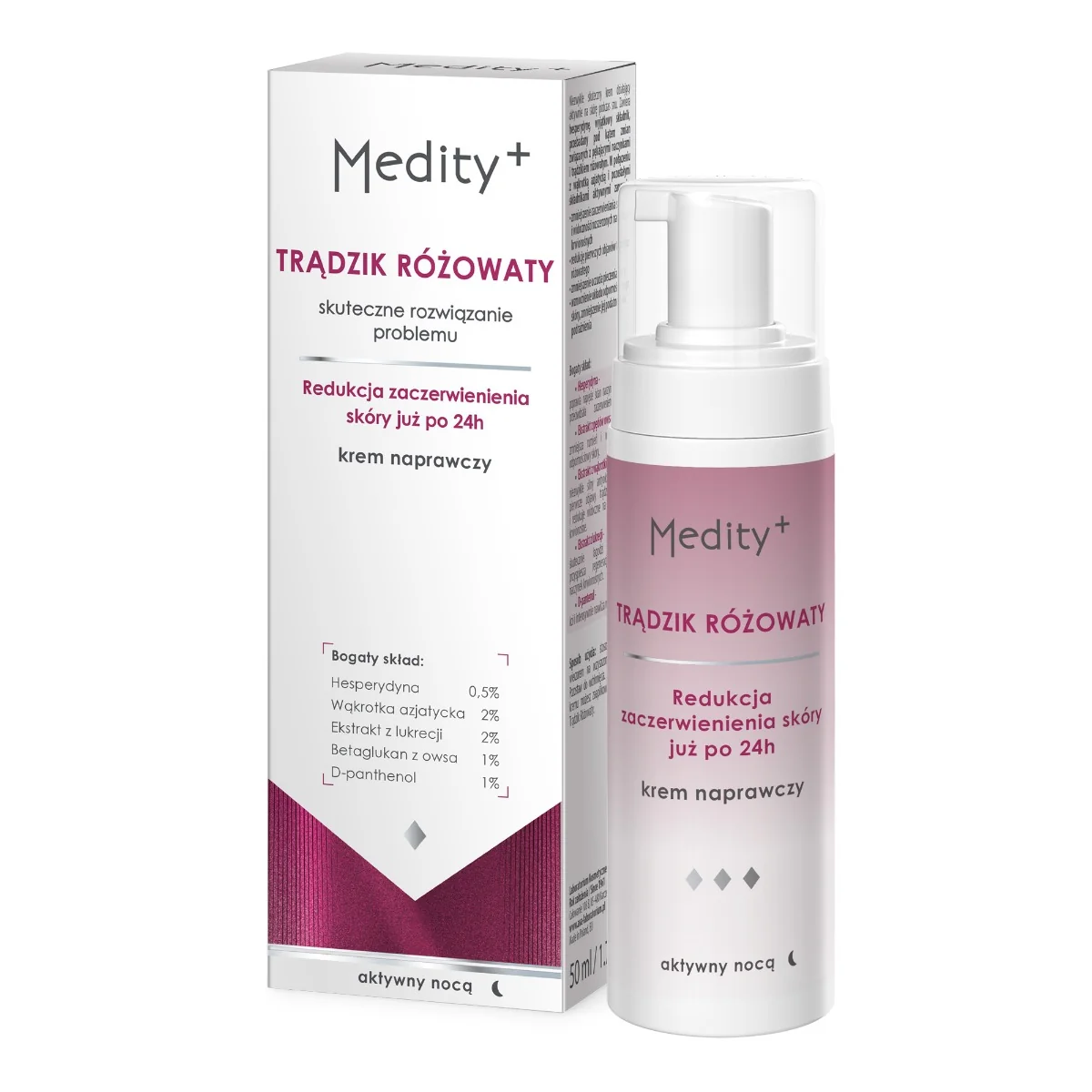 Medity+ Trądzik Różowaty Krem naprawczy, 50 ml