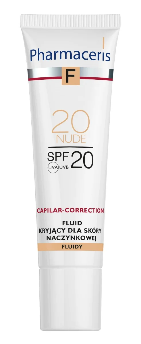Pharmaceris F Capilar-Correction, fluid kryjący do skóry naczynkowej 20 Nude SPF 20, 30 ml