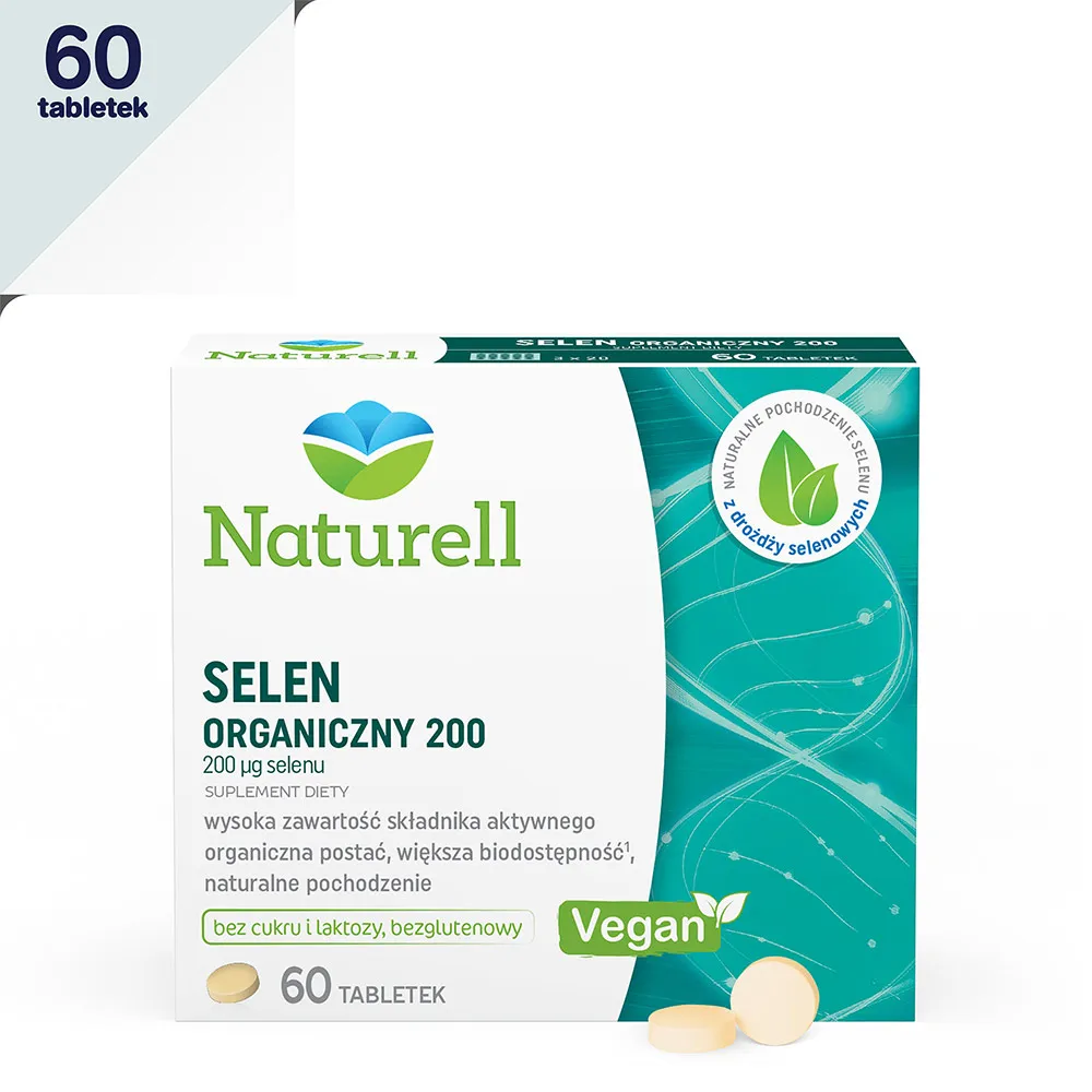 Naturell Selen Organiczny 200, suplement diety, 60 tabletek