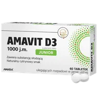 Amavit D3 Junior, 1000 j.m, suplement diety, 60 tabletek ODT