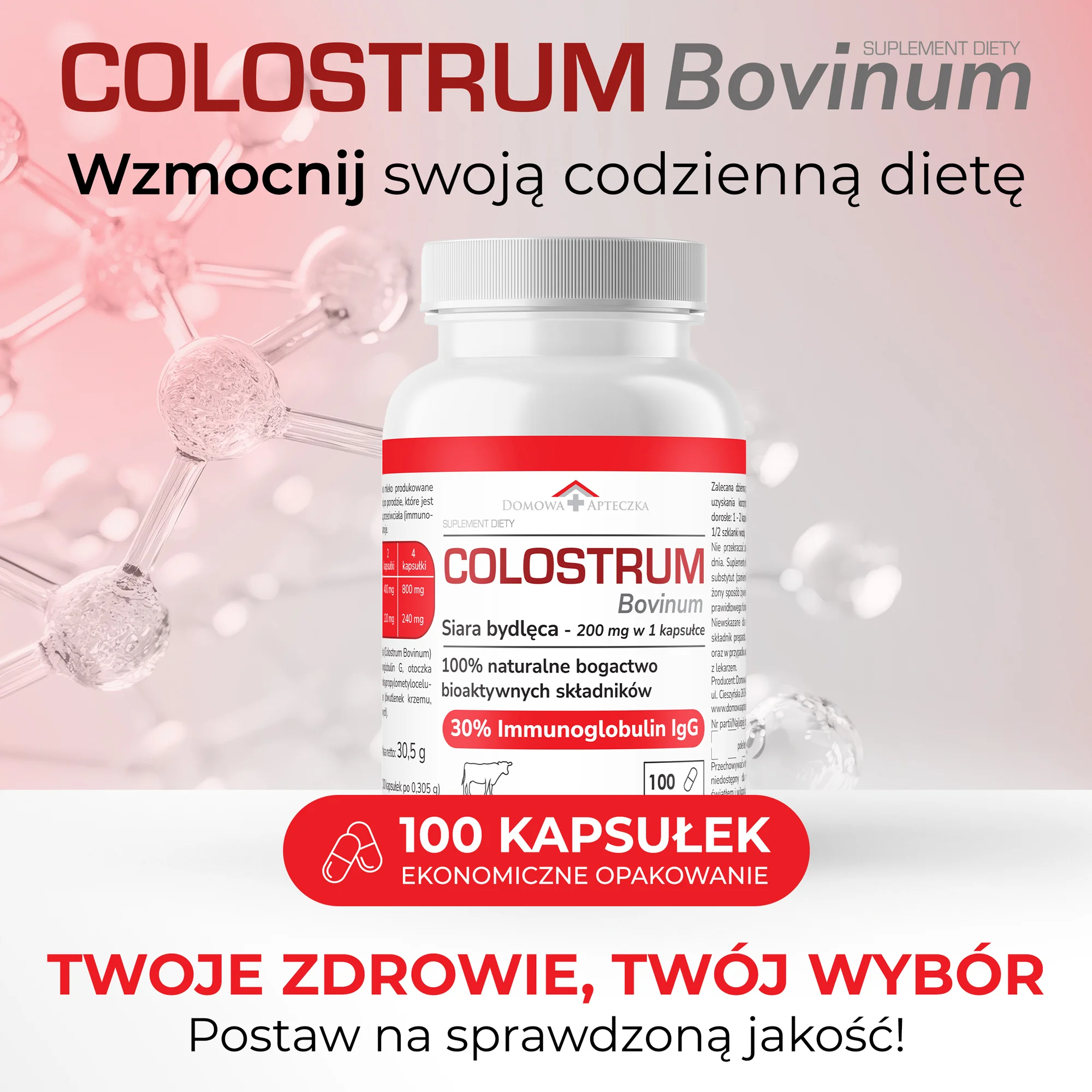 Domowa Apteczka Colostrum Bovinum 100 kapsułek