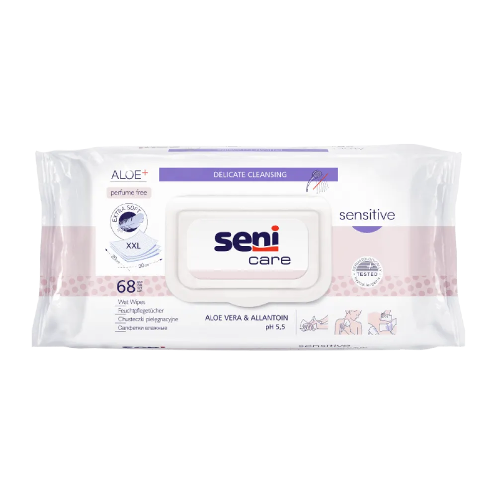 Seni Care, chusteczki pielęgnacyjne sensitive, 68 sztuk