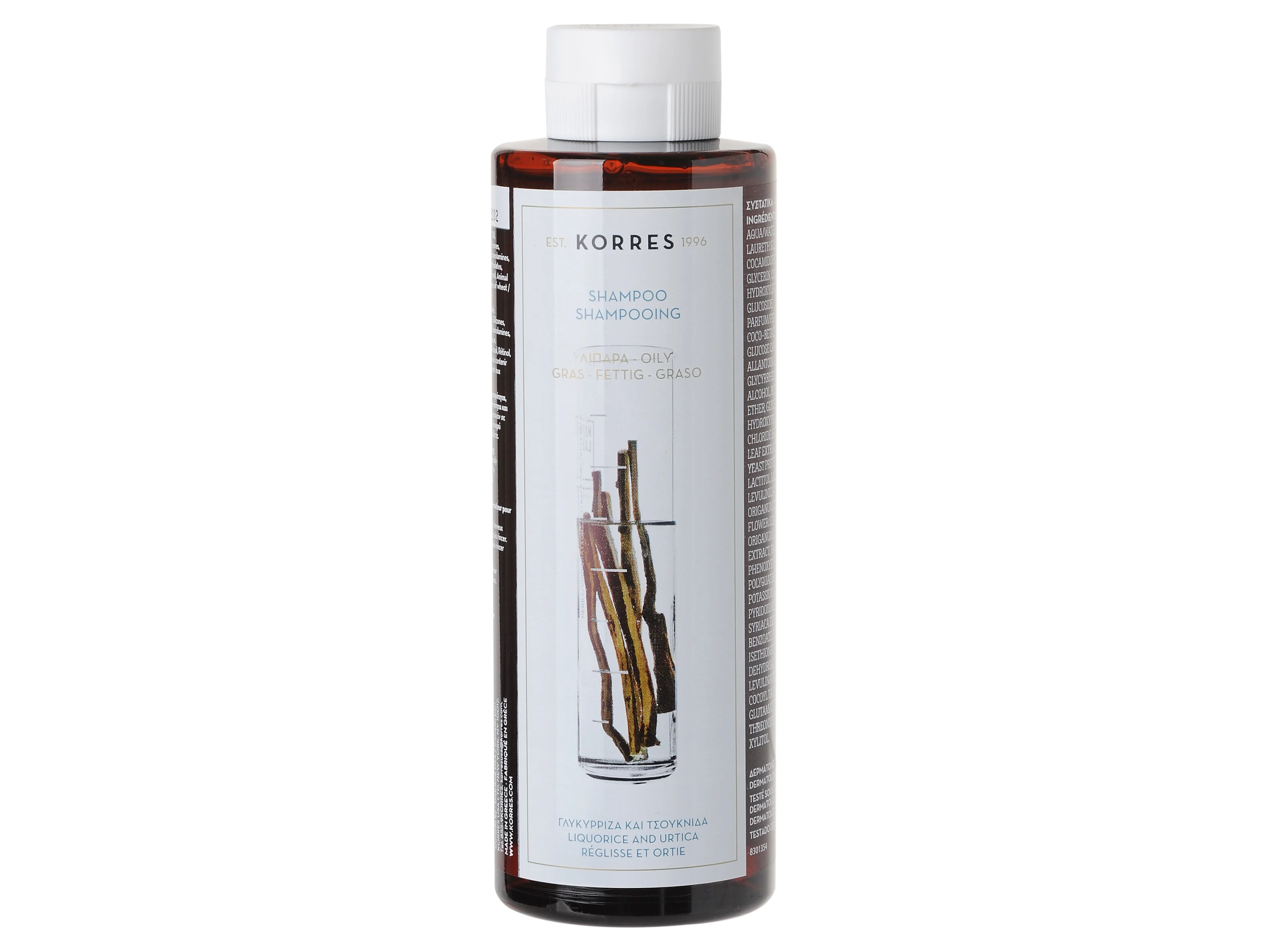 Korres szampon z wyciągiem z lukrecji i pokrzywy do włosów tłustych, 250 ml