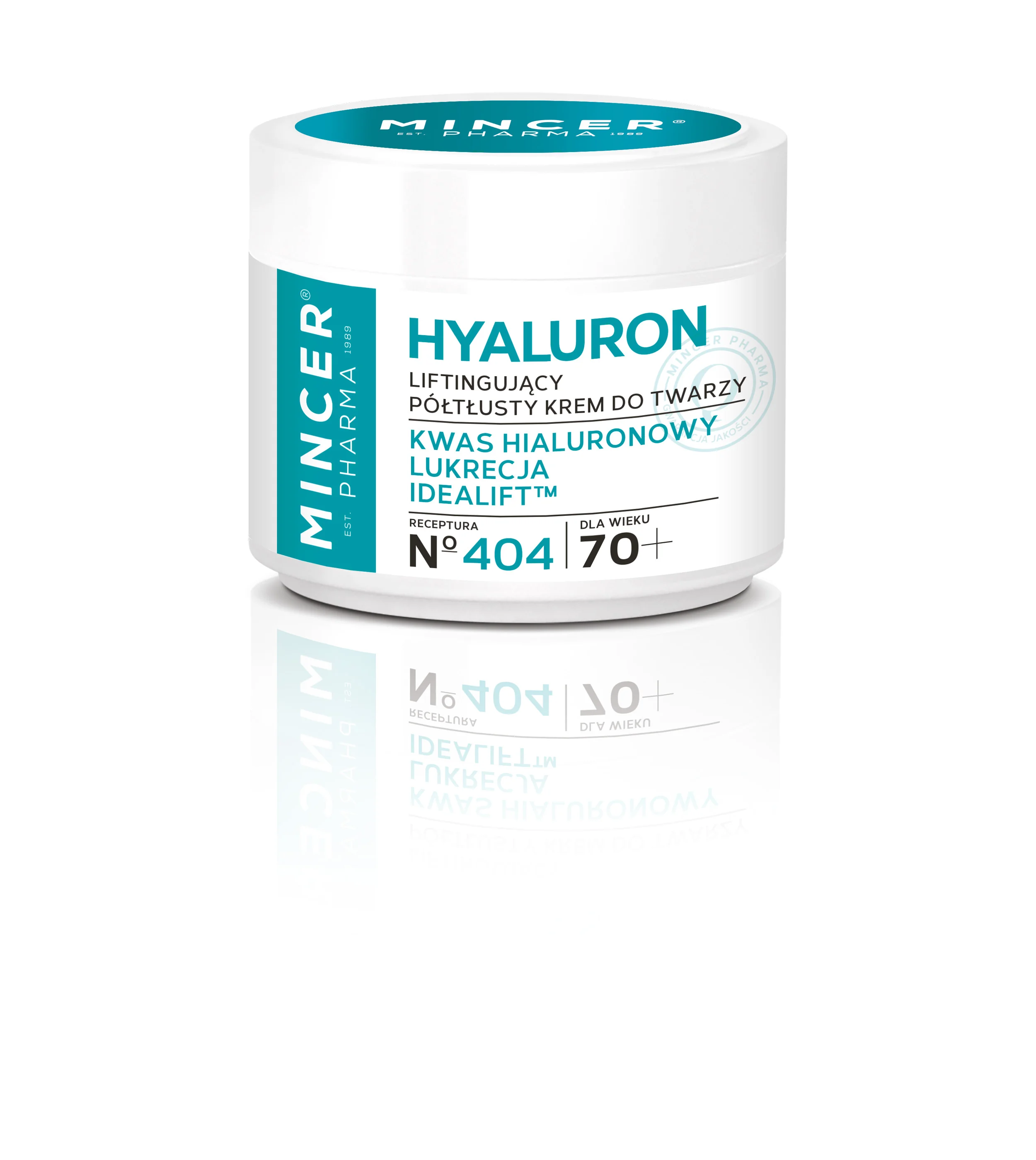 Vis Plantis Mincer Pharma Hyaluron 404 krem półtłusty, liftingujący do twarzy 70+, 50 ml