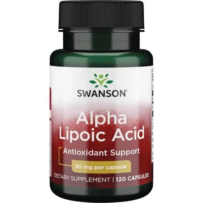 Swanson ALA kwas alfa liponowy, 50 mg, suplement diety, 120 kapsułek