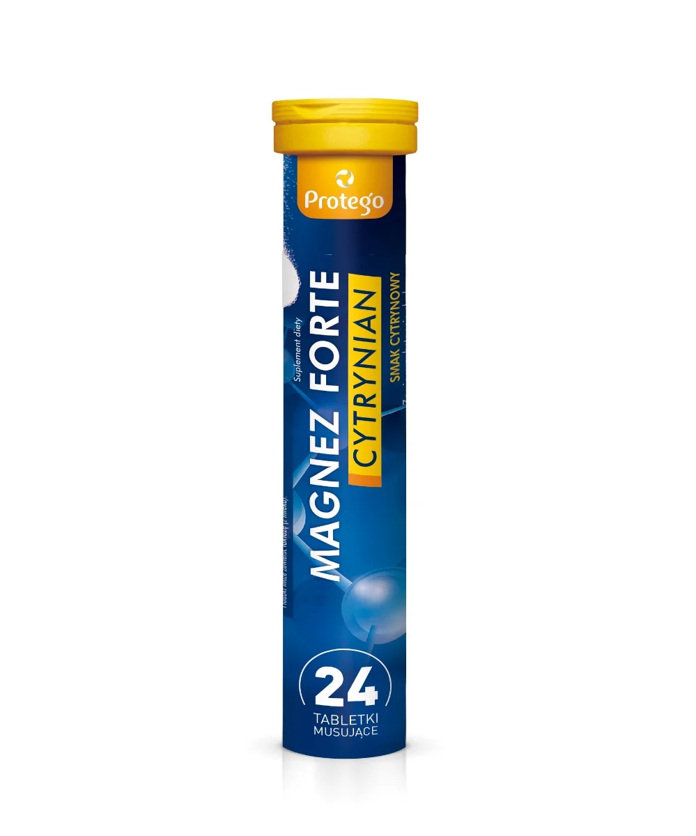 Protego Magnez Forte Cytrynian smak cytrynowy, 24 tabletki musujące