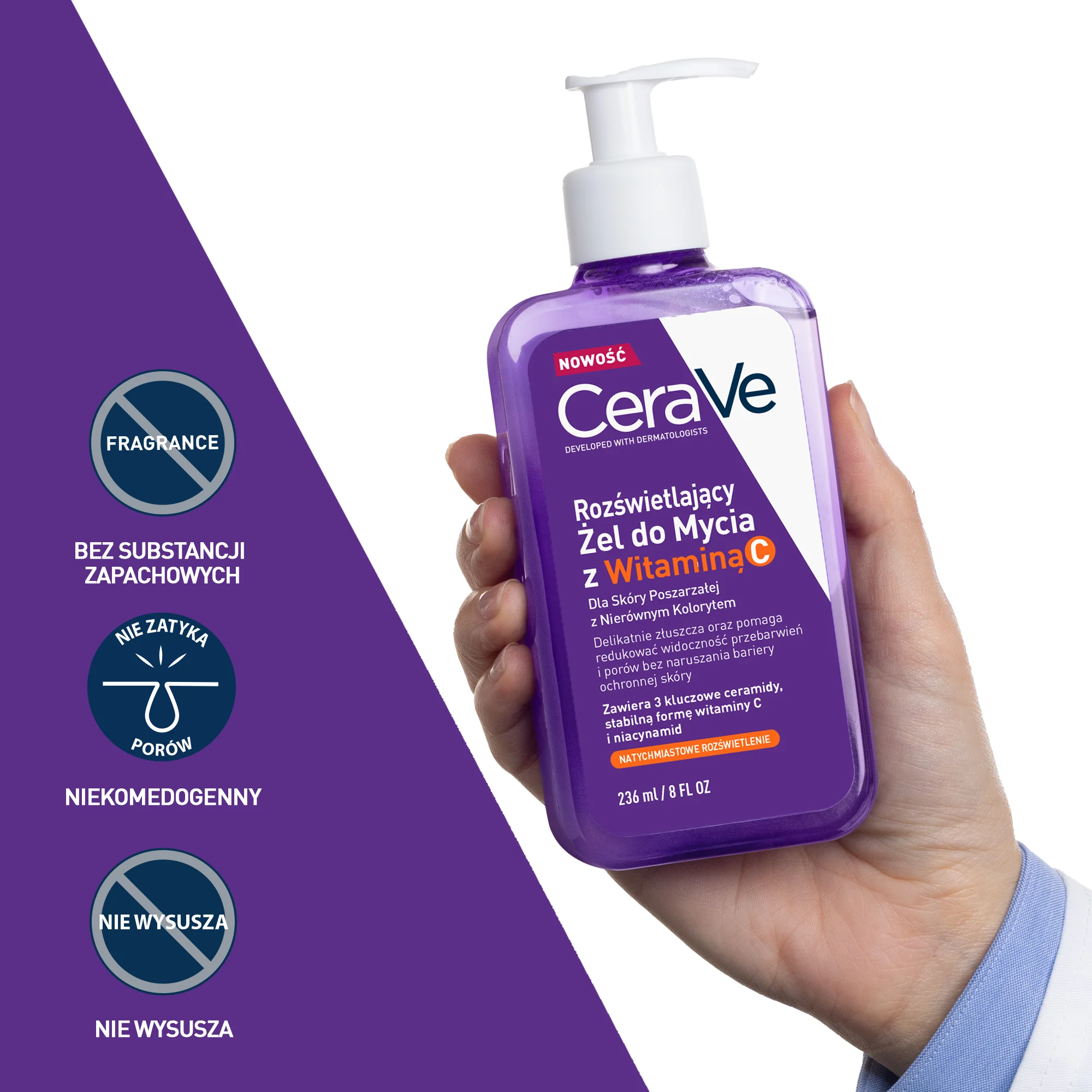 CeraVe rozświetlający żel do mycia z witaminą C, 236 ml