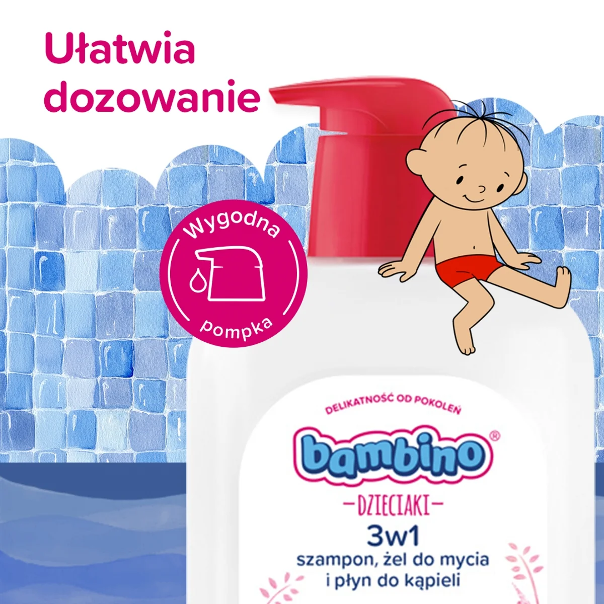Bambino Dzieciaki Flaming 3w1 szampon, żel pod prysznic i płyn do kąpieli, 1000 ml