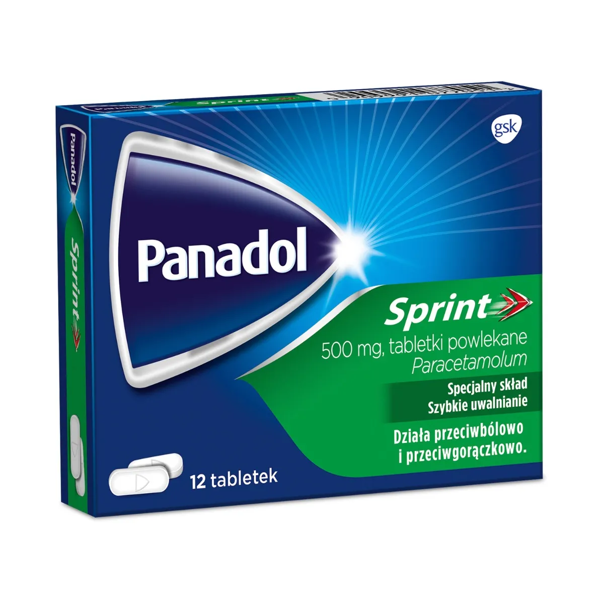 Panadol Sprint, 500 mg, 12 tabletek powlekanych 