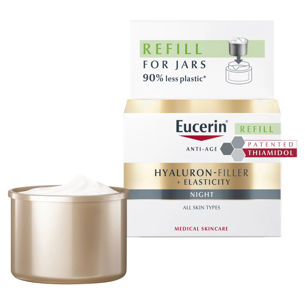 Eucerin Hyaluron-Filler + Elasticity krem na noc REFILL, 50 ml