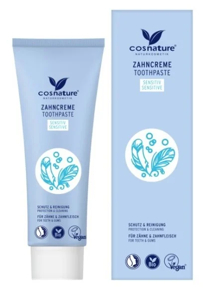 Cosnature® ToothPaste Sensitive naturalna pasta do wrażliwych zębów z rumiankiem i miętą, 75 ml