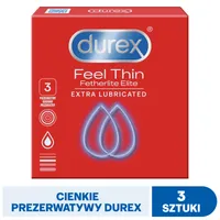 Durex Feel Thin Fetherlite Elite, ultracienkie prezerwatywy, 3 szt.