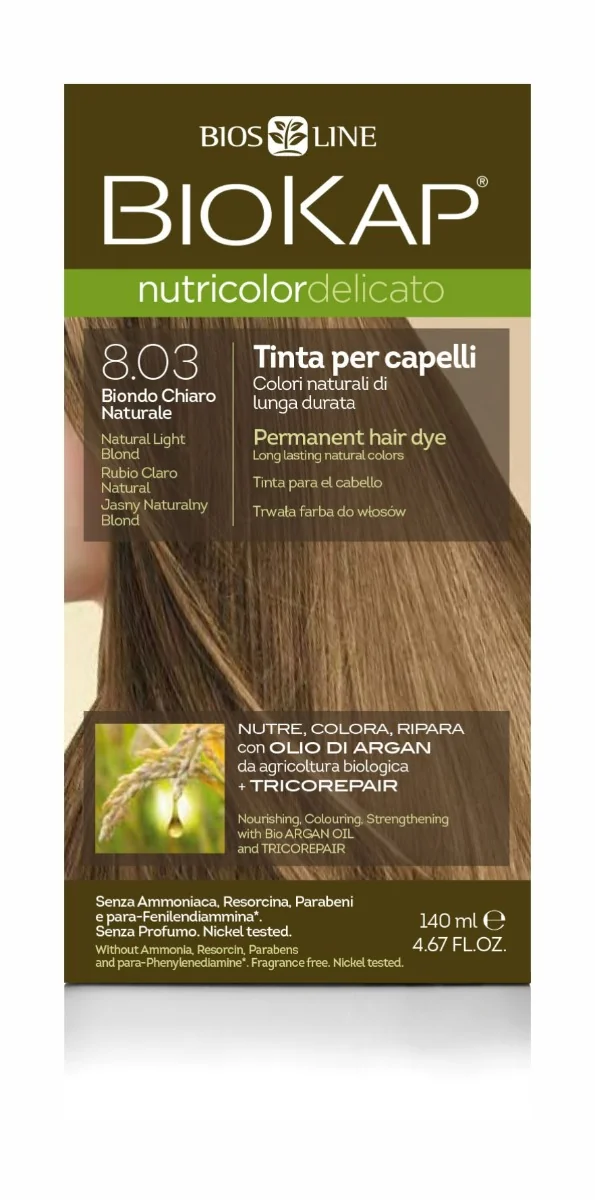Biokap Nutricolor Delicato farba do włosów 8.03 jasny naturalny blond, 1 szt.