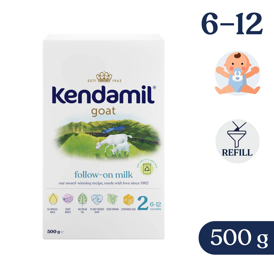 Kendamil® Goat 2 kozie mleko dla niemowląt 6-12 m, 500 g