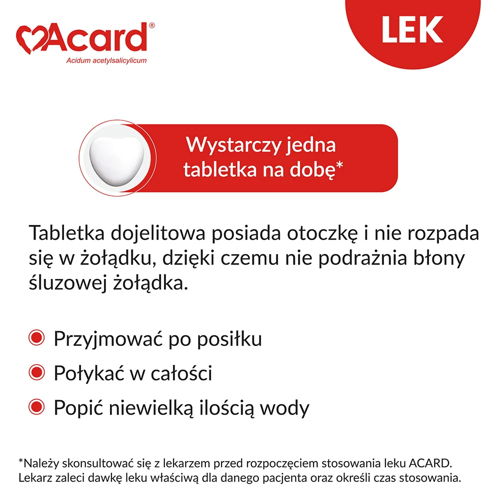 Acard 75 mg, 60 tabletek