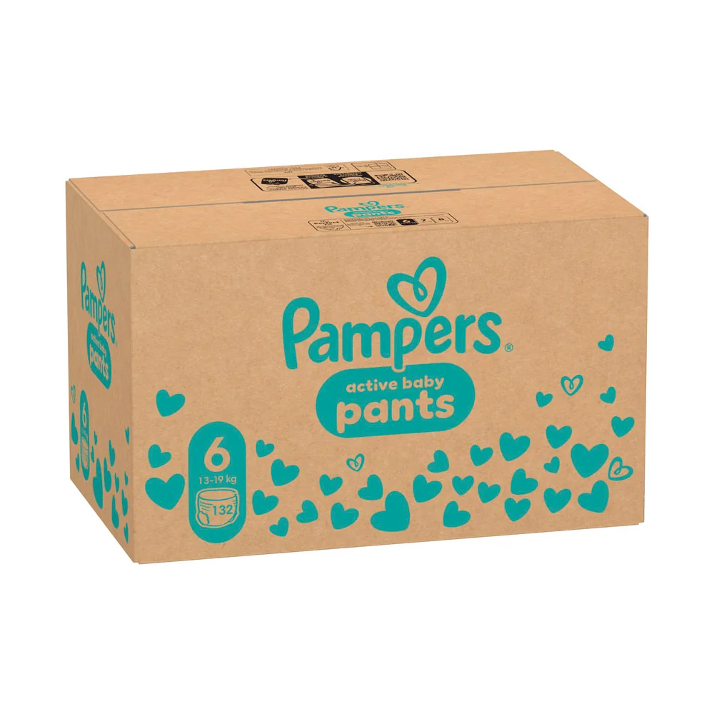 Pampers Active Baby Pants 6 pieluchomajtki, rozmiar 6, 13-19 kg, 132 sztuki