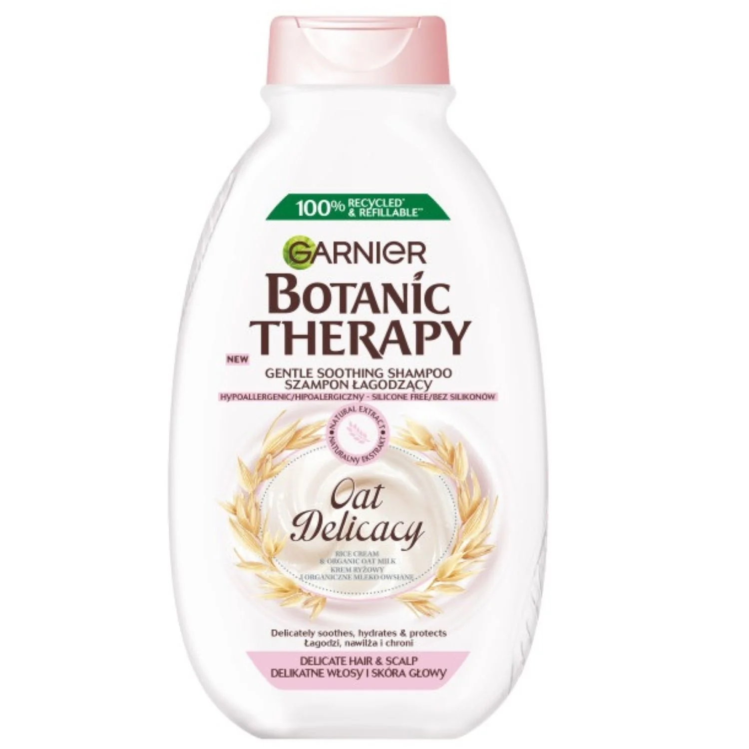 Garnier Botanic Therapy Oat Delicacy szampon łagodzący do delikatnych włosów i skóry głowy, 400 ml