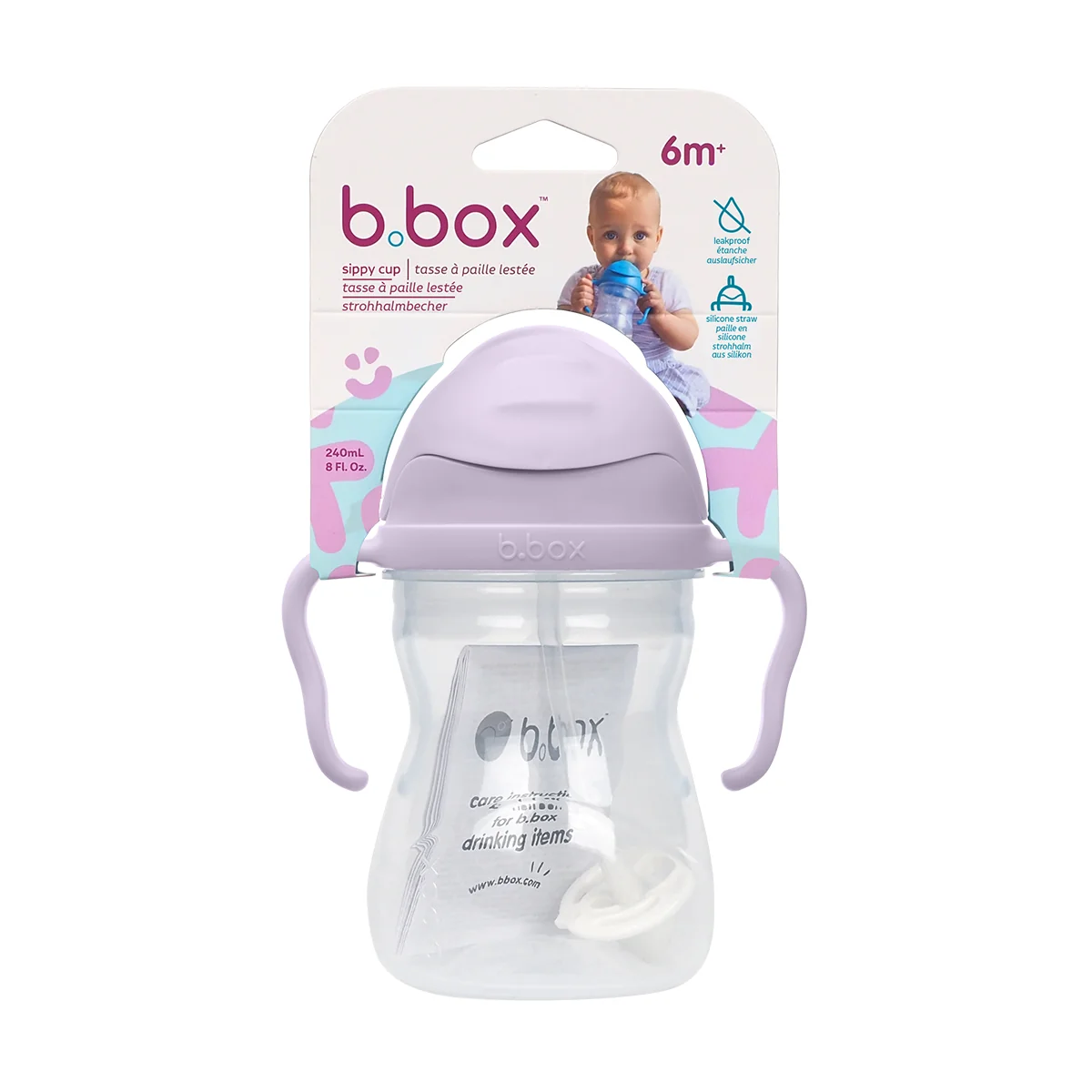 B.Box, bidon ze słomką, gelato boysenberry, 240 ml