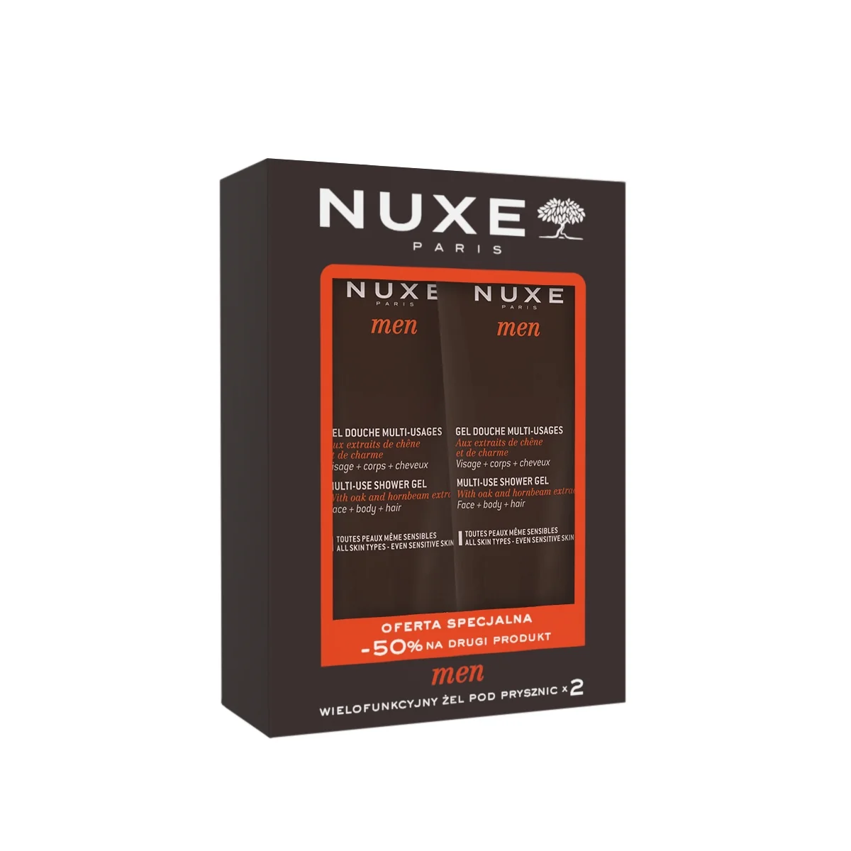 Nuxe Men wielofunkcyjny żel pod prysznic, 2 x 200 ml