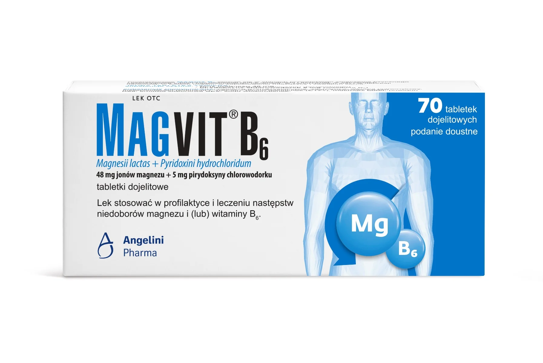Magvit B6 48 mg + 5 mg 70 tabletek dojelitowych
