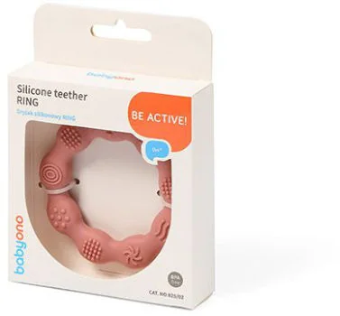 Babyono Gryzak silikonowy Ring różowy
