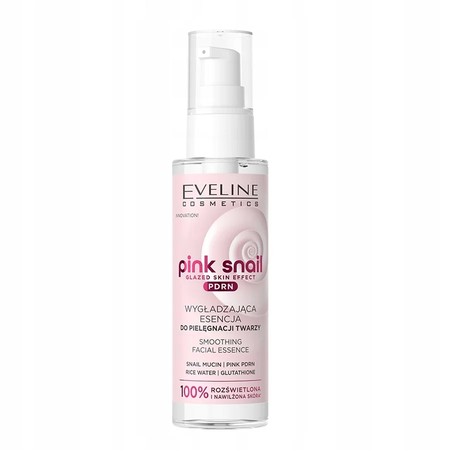 Eveline Pink Snail esencja do twarzy z efektem glazed skin, 100 ml