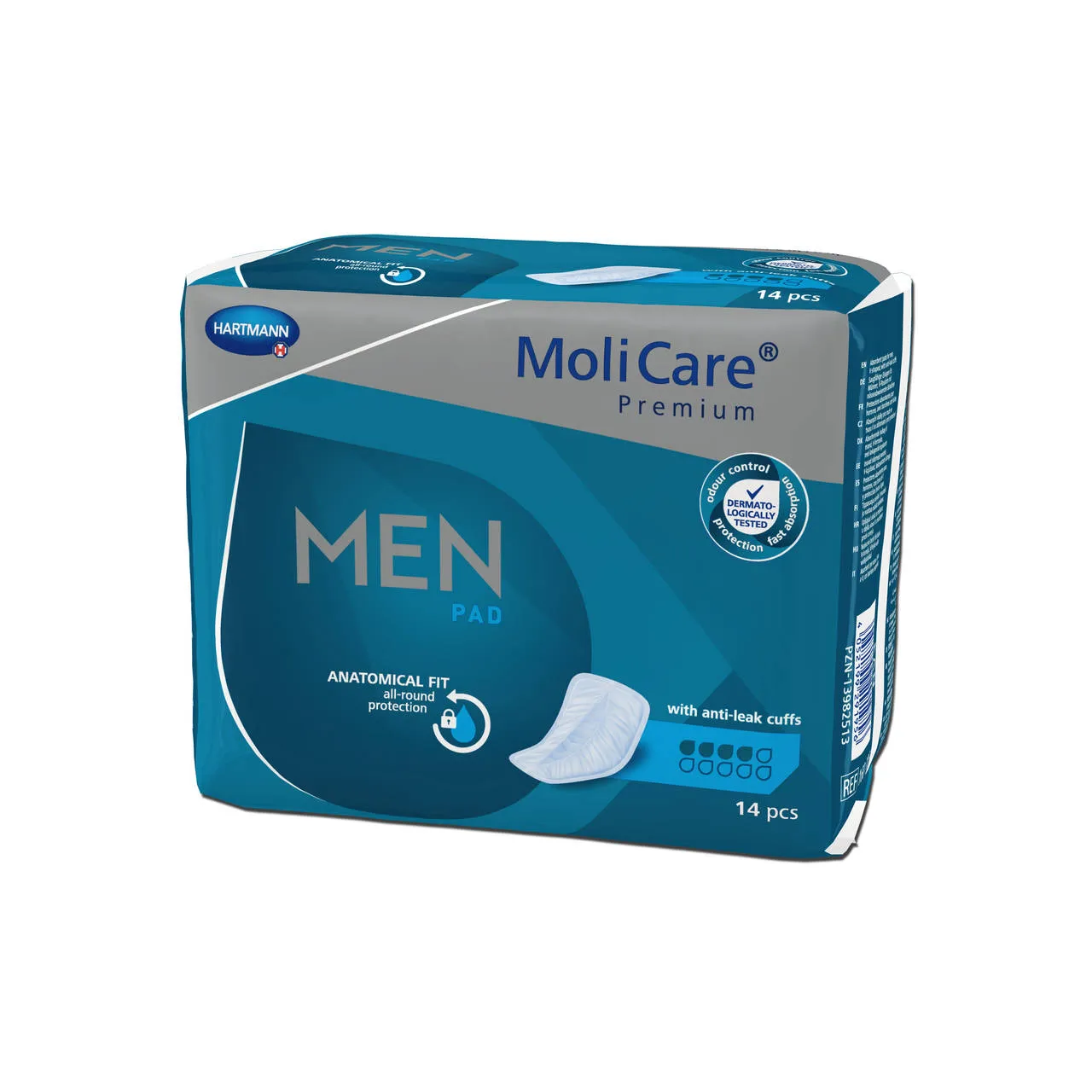 Molicare Premium Men Pad, anatomiczne wkłady chłonne, 4 krople, 14 sztuk