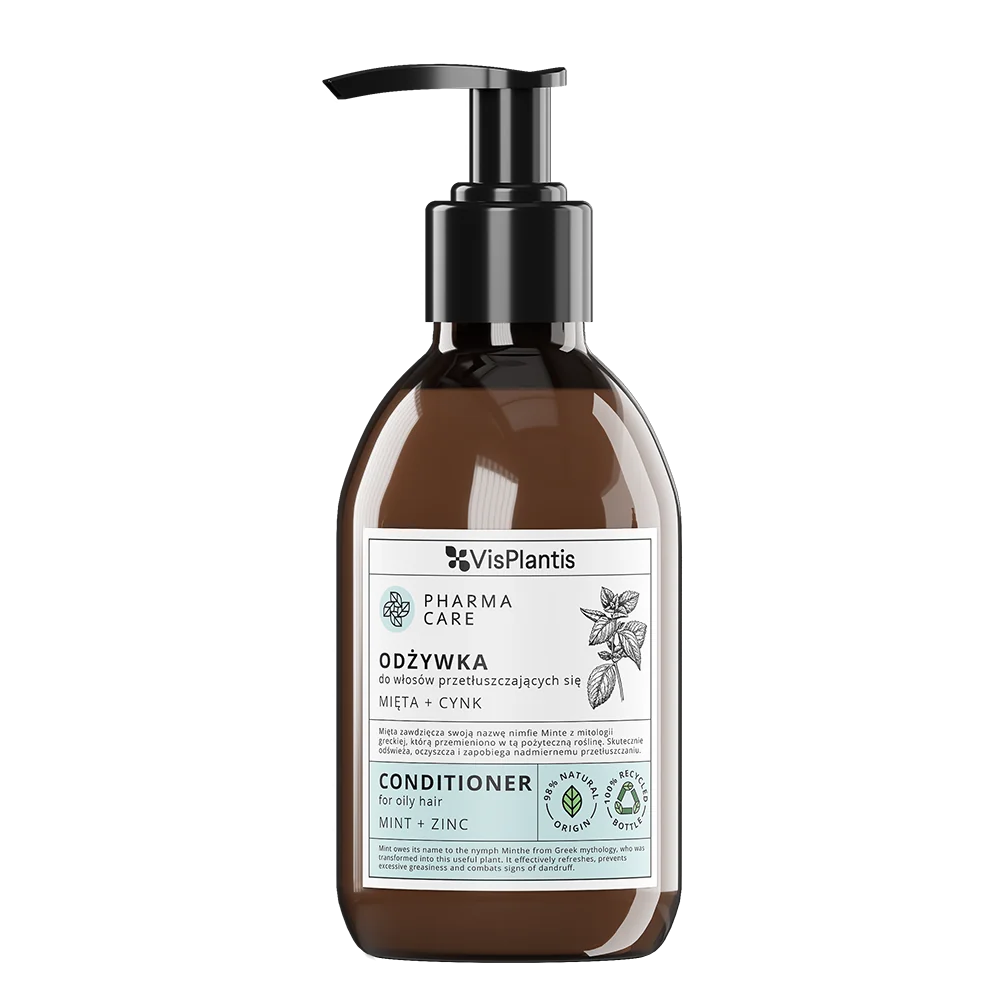 VisPlantis Pharma Care odżywka do włosów przetłuszczających się Mięta + Cynk, 300 ml